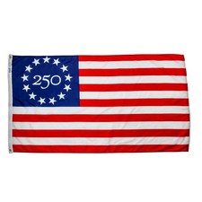 America 250 - 3x5 ft BETSY ROSS 250 Bandera COSIDA NYLON 250 en Star Circle Hecha en EE. UU.