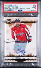 2023 UPPER DECK THE CUP UPDATE 2022 AUTO- GOLD FOIL /8 ALEX OVECHKIN 97 Psa 9