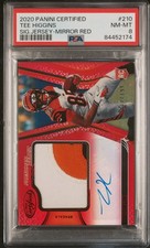 2020 Panini Certified Tee Higgins #210 PSA 8 Sig.Jersey-Mirror Red