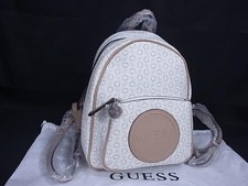 Import duty included for US buyers GUESS PVC Leather Rucksack Backpack Ivory Be