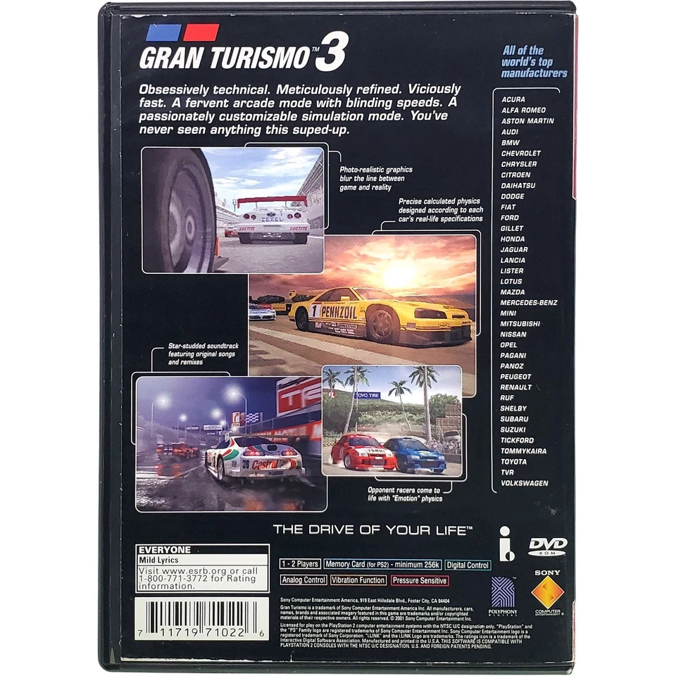 Gran Turismo 3 Greatest Hits - Sony Playstation 2 PS2 Probado Auténtico Foto 2 de 4