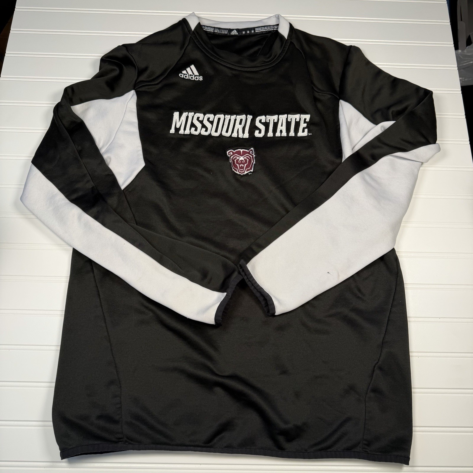 Adidas Missouri State Bears Crewneck Sweatshirt Men’s Medium Black White GUC thumbnail 2
