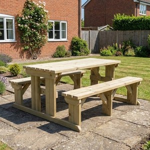 Garden Bench Table Set Picnic Pub Outdoor Patio Furniture Wooden Abies