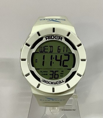Rider by Rockwell  The Coliseum  Blue Raven digital sports watch, white
