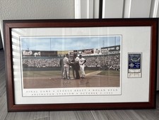 Nolan Ryan George Brett Signed Arlington Stadium 1993 458 500 Beckett LOA Framed
