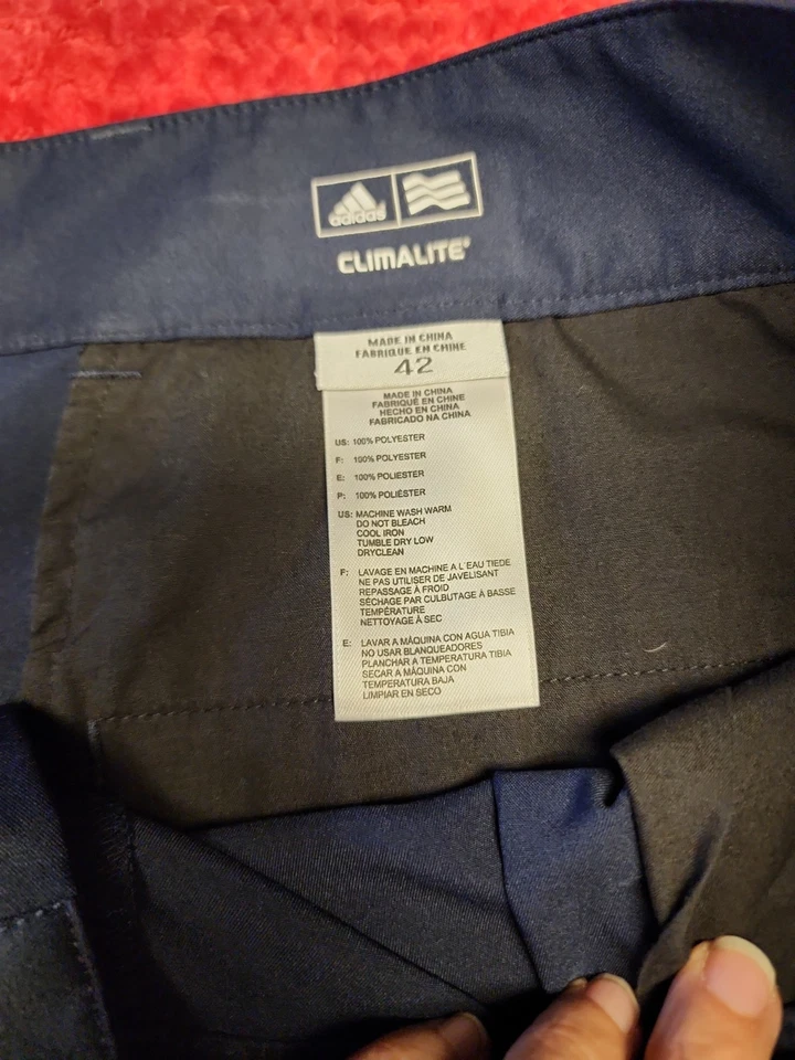 Adidas Climalite Chino Golf Shorts Mens Sz 42 Navy - Image 3 of 4