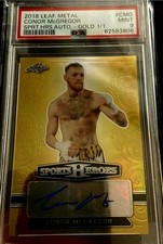 2018 CONOR MCGREGOR Leaf Metal GOLD Sports HEROES AUTO 1/1 PSA 9. UNIQUE  !!