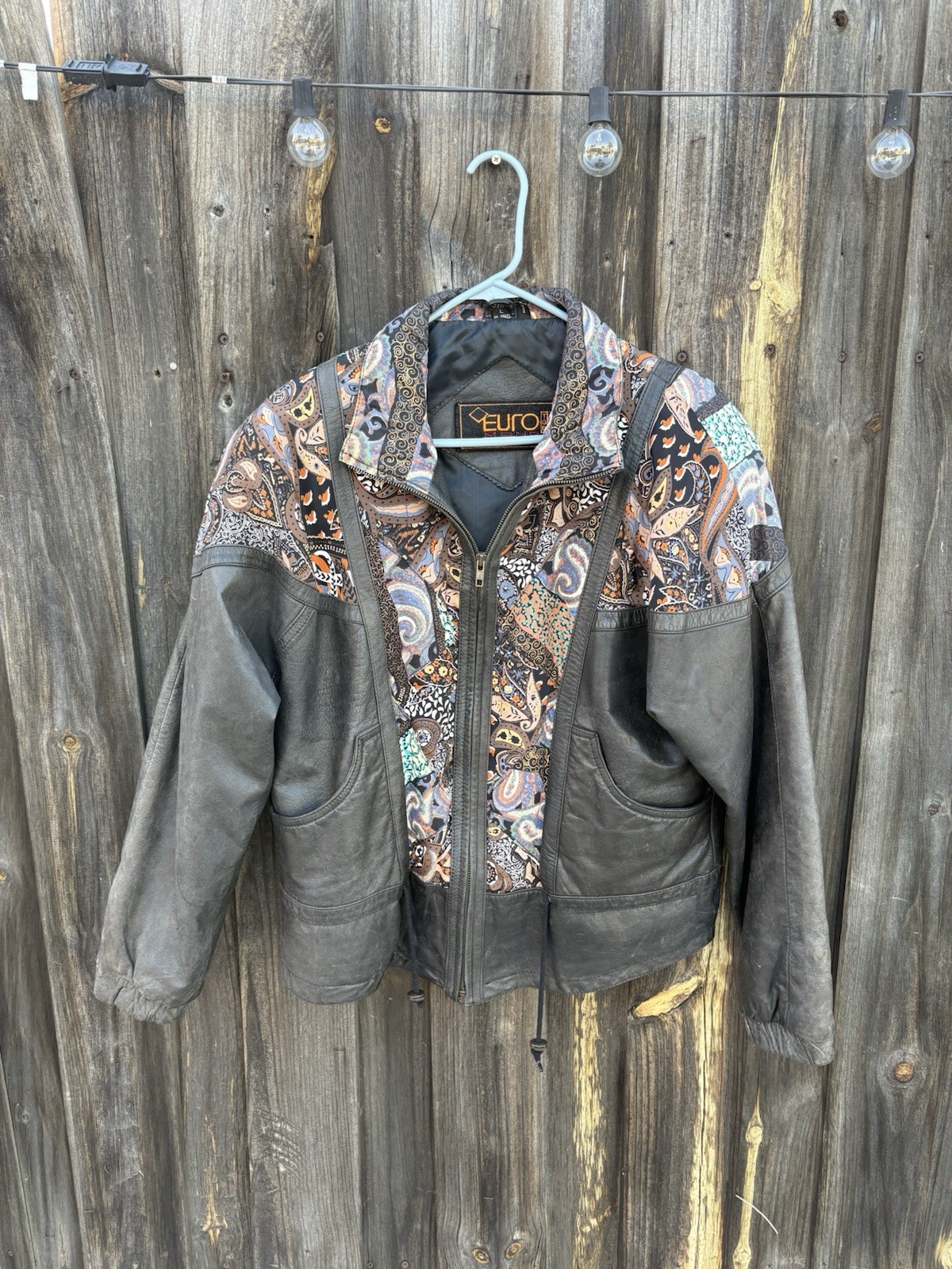 Vintage 80’s leather jacket Patchwork style - image 4