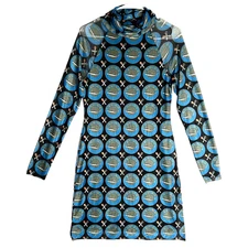 Rachel Antonoff Lillian Turtleneck Caviar Mesh Overlay Bodycon Mini Dress L $188