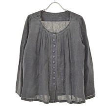 nestRobe Linen Long Sleeve Blouse Dark Gray Used from Japan -Shipping from Japa