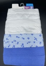 New 4 Pk. Tagless Sz 7 Hanes Women  s Briefs Panties, Multicolor Cotton