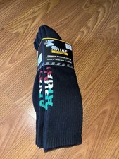 Ariat Premium Ringspun Cotton Mexico Black Mid Calf 3-Pair Work Socks AR2294-003