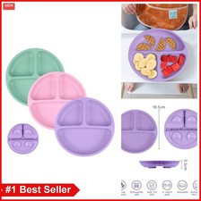 Suction Plates 2 Pack Baby Toddler Silicone Divided Grip Dish Microwave