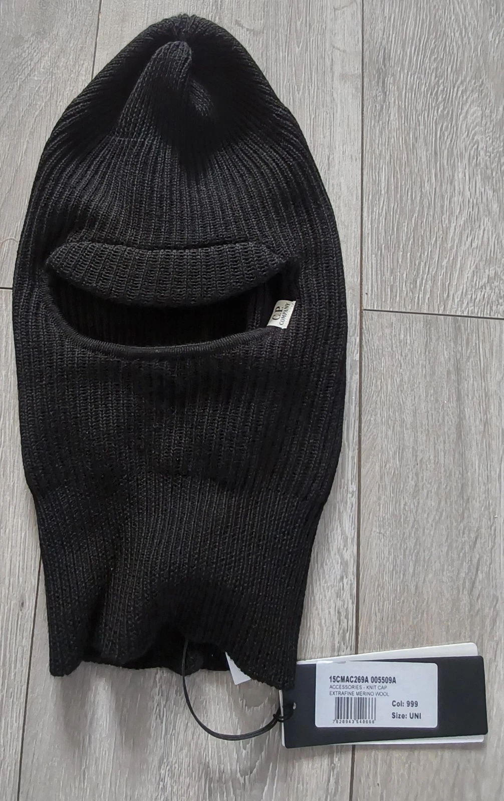 C.P. Company Black Merino Wool Knitted Ski Mask RRP £155