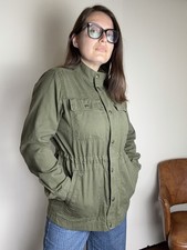 Gap Victoria Beckham Women  s Green Khaki Cotton Jacket Size Medium