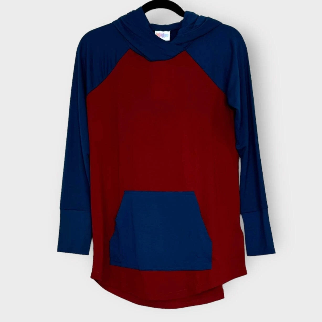 LuLaRoe Amber Lightweight Hoodie Women’s M Red/Blue New Pullover