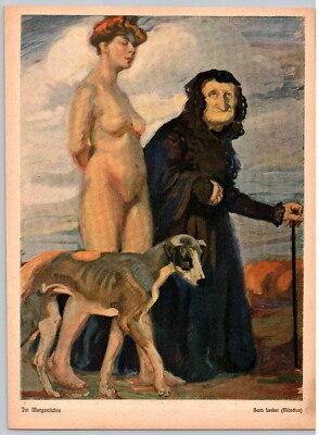 1900s Jugend Magazine Print Morgenlicht Art Nouveau Hans Lesker Ready to Frame