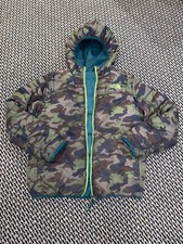 The North Face Youth Boys Reversible Green Camo Puffer Jacket Coat L 14/16