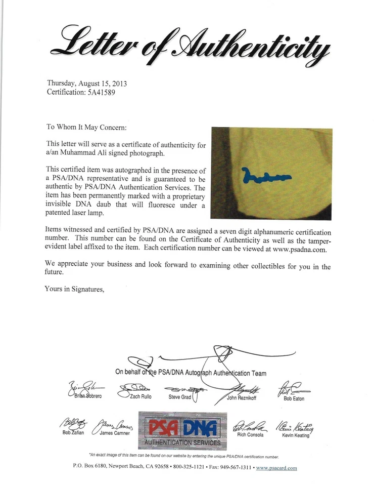 Muhammad Ali Signed Autographed 16x20 Photo Beatles PSA ITP 5A41589 Metallic - Image 3 of 3