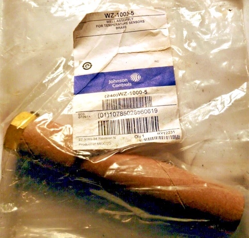 Johnson Controls Immersion Well, Brass, 1/2 in. NPT WZ-1000-5 (NEW IN BAG)