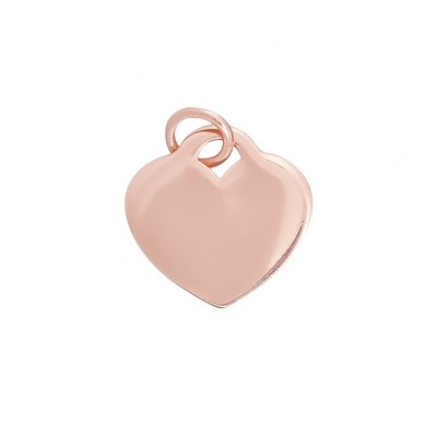 D64/6 6mm Loop Sold individually 9mm Rose Gold Vermeil Puffed Heart Charm D64/6 6mm Loop Sold individually 9mm Rose Gold Vermeil Puffed Heart Charm