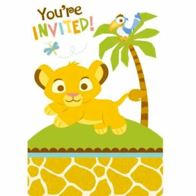 BABY LION KING Sweet Circle of Life INVITATIONS (8) ~ Shower Party ...