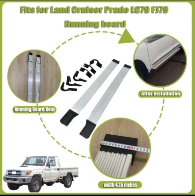 2PCS Fixed Running Boards Side Step Fits for Toyota Land Cruiser