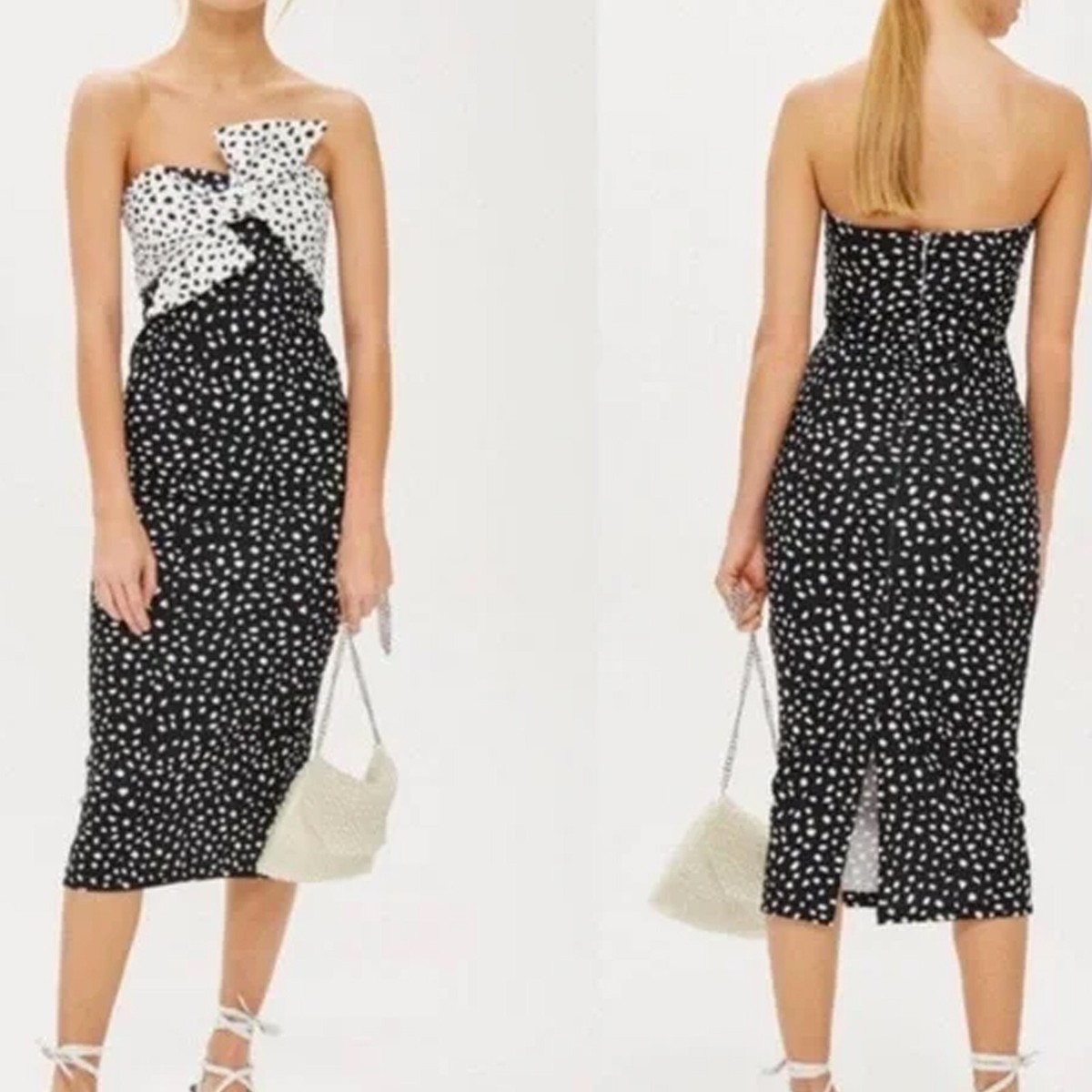 topshop bow twist midi dress topshop bow twist textured midi dress