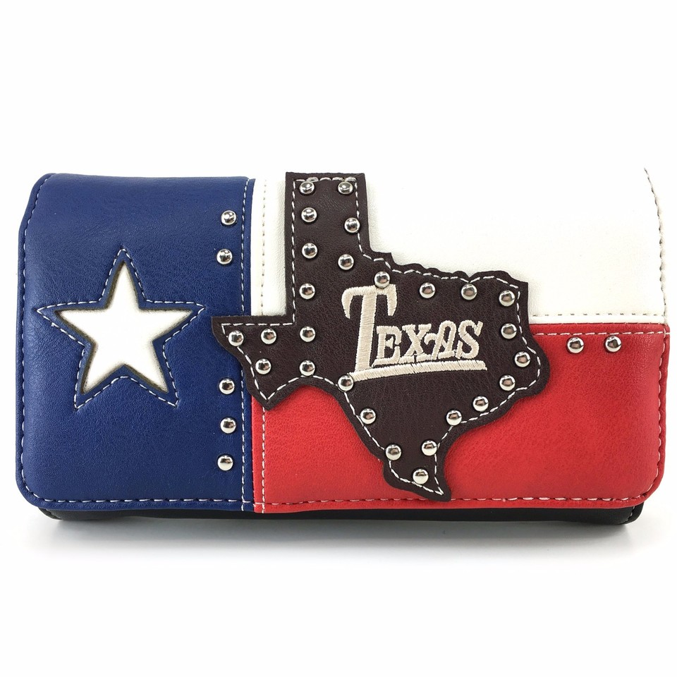 Justin West Texas State Flag Red White Blue Conceal Carry Purse Wallet ...