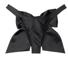 Victorias Secret Dream Angels Black Satin Back Bow Brazilian Panty Size XS-S NWT