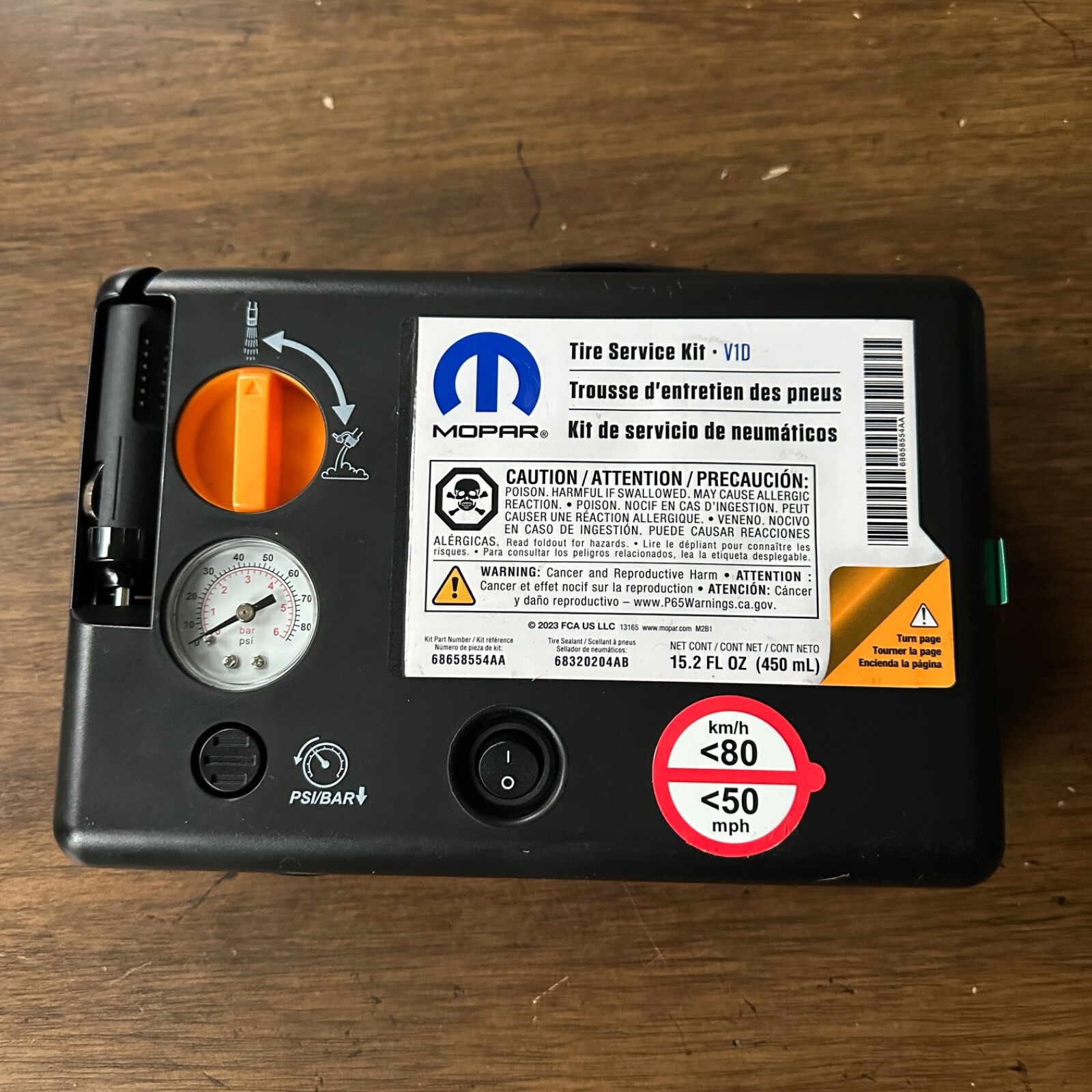 Mopar Tire repair kit flat air inflator compressor sealant roadside emergency