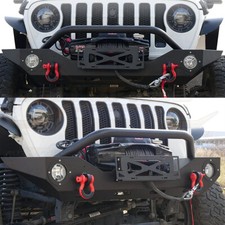 Front Bumper For 2007-2026 Jeep Wrangler Jl Jlu Wwinch Plate D-ring Shackles