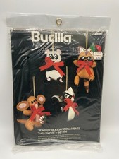 Bucilla Jeweled Holiday Ornaments - Furry Friends NOS