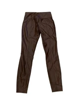 Womans Rock & Republic Faux Leather Burgundy Stretch R Fever Pull On Pants XS