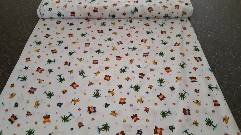 Mono BTY Kari Pearson Acolchado Tesoros Plátano Palmera Blanco Foto 3 de 3