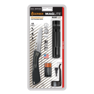 ADVENTURE PACK - MAGLITE XL50 LED 3 AAA LED Outdoor-Taschenlampe & Gerber 'Shark