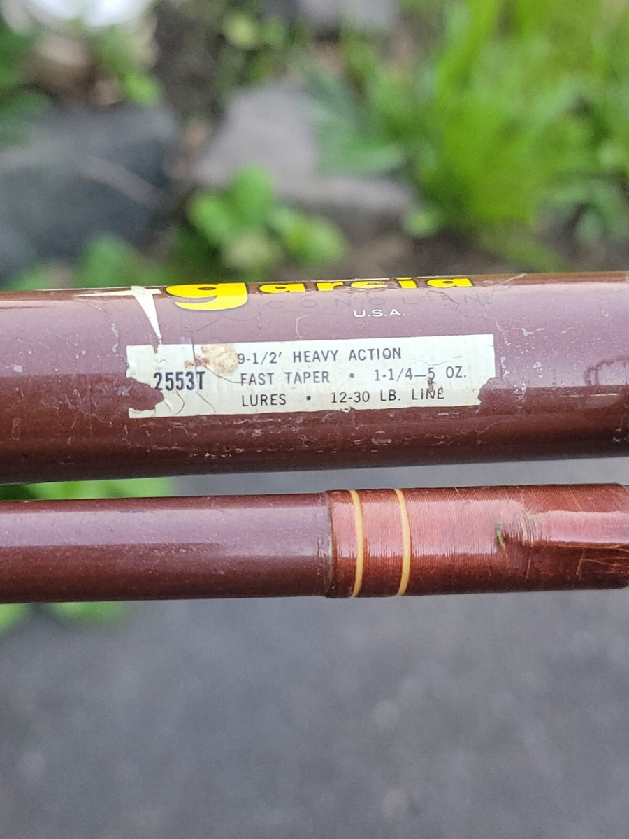 Vintage Garcia 9 1/2' Spinning Rod Heavy Action Fast Taper Model