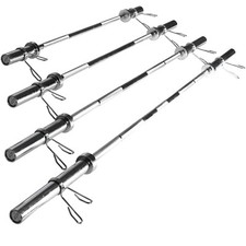 Olympic Barbell 2" Diameter & Spring Clip Collars Weight Lifting Rotate