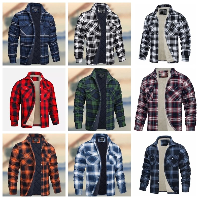 Lumberjack# Herren Plaid Arbeitsjacke Kapuze Karohemd Holzfällerhemd Warm Hoodie - Image 2 of 4