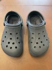 Crocs Womens 6 Navy Blue Baya Clog Lined Faux Fur Slip On Mens 4 EUC