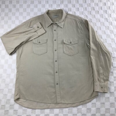 Vintage J Crew Corduroy Shirt Mens Extra Large Beige Button Down 90s Y2K  Preppy