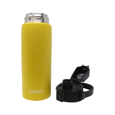 Aquatix Lemon Yellow Insulated FlipTop Sport Bottle 21 oz Pure Stainless  Steel | eBay