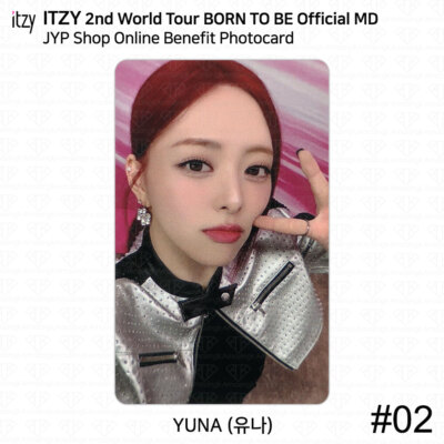 ITZY ユナ 直筆サイン入り ヨントン チェキ BORN TO BE ITZY 2nd World Tour Born To Be Official MD JYP Shop Online Benefit