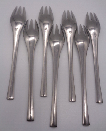 Vintage Set of 7 DANSK ODIN Salad FORKS Germany Stainless MCM 7" - Picture 3 of 4