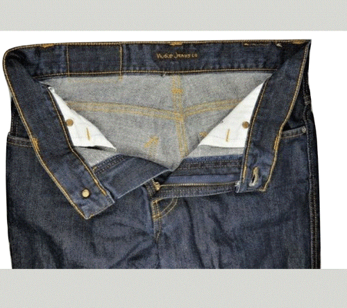 Nudie Slim Jim Mens Jeans Blue 31/27 Organic Cotton Dry Boken Twill Italy Slim - Bild 7 von 11