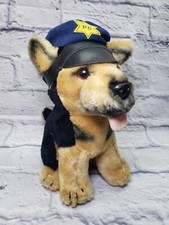Vintage 1987 DAKIN German Shepard PD Police Dog 9" Plush Stuffed Animal