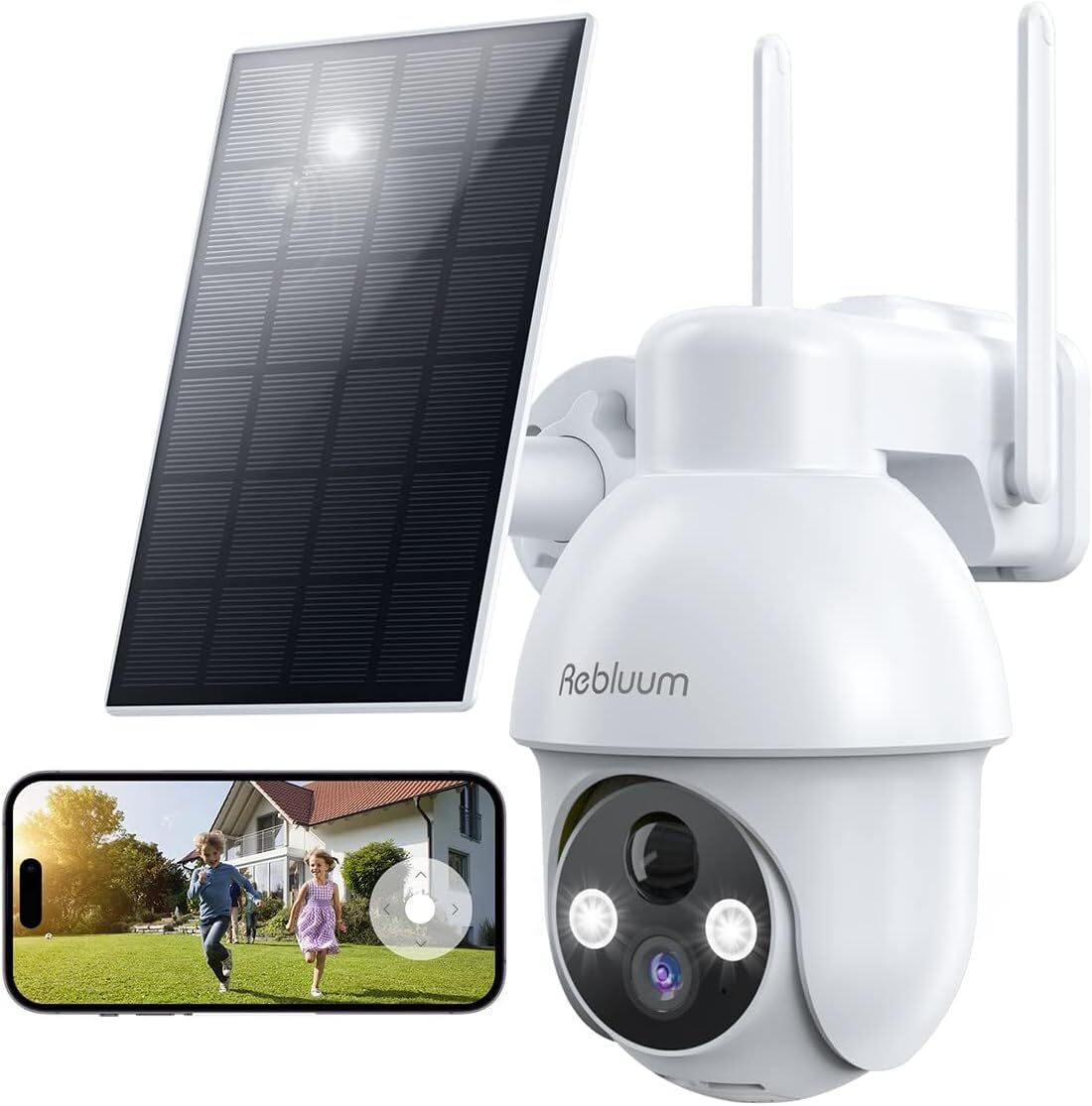 2K Solar-Powered Wireless Outdoor Security Camera with 360° View and Battery Operation-image