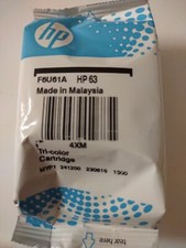HP 63 Tri-Color Standard Yield Printer Ink Cartridge New Sealed Exp 12/24