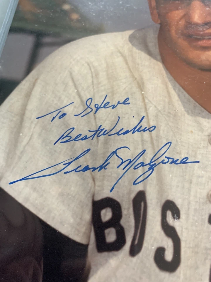 Fotografía de béisbol Frank Malzone personalizada autografiada 8 x 10 de los Medias Rojas Foto 2 de 2
