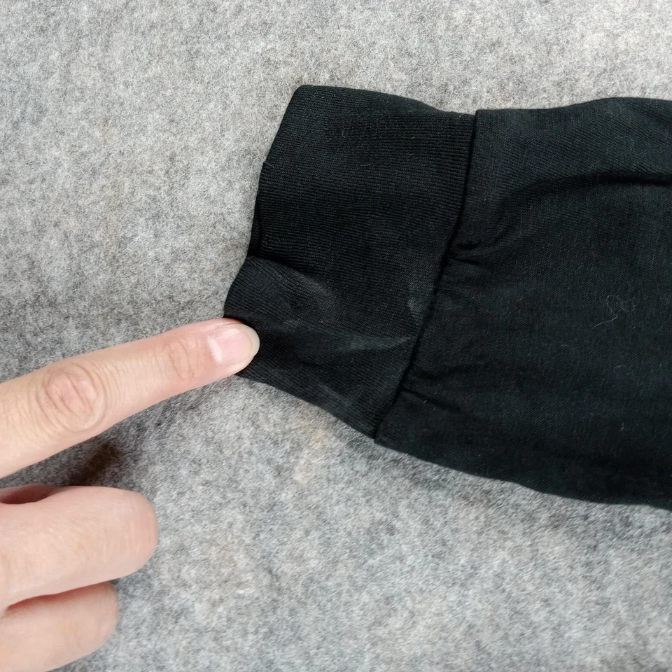 Adidas Shirt Youth XL 18/20 Black Hooded Long Sleeve Three Stripe Logo Athletic - Image 4 of 4